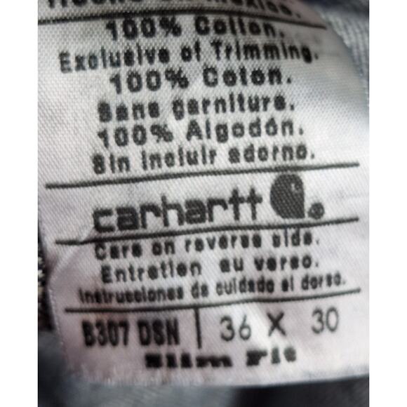 Carhartt Men's 36 x 30 Dark Wash "Slim Straight" 100% Cotton Denim Jeans - Picture 6 of 7